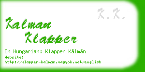 kalman klapper business card